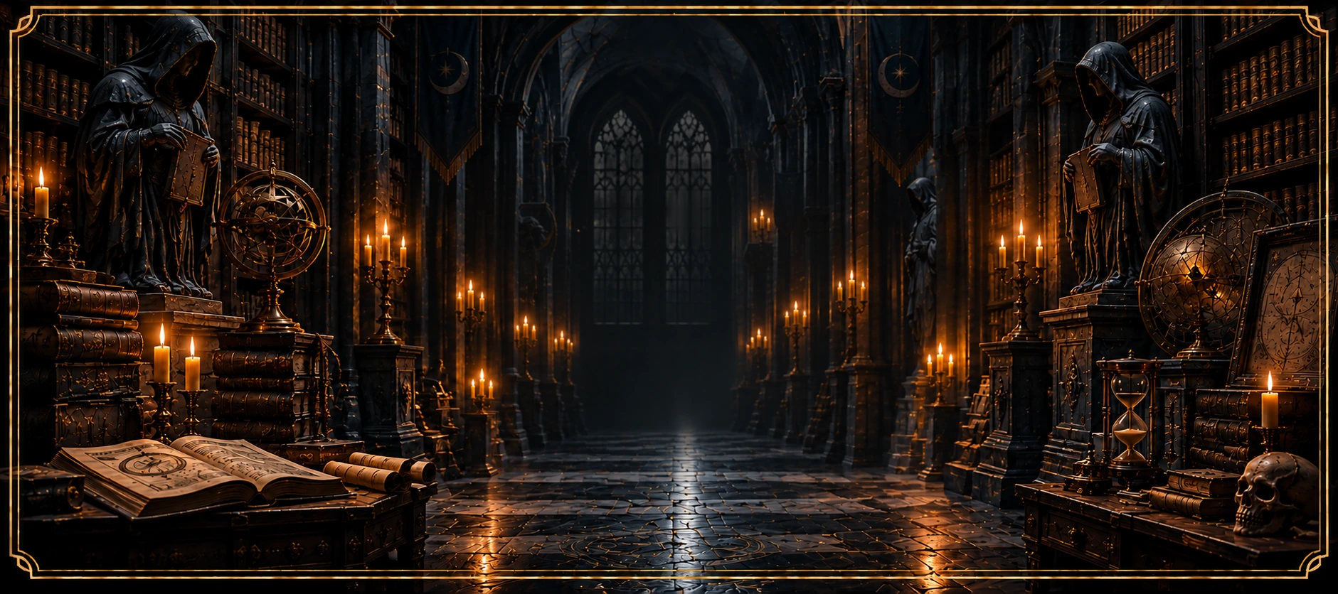 Escena limpia del Pasillo de las Sombras dentro de El Archivo de las Sombras